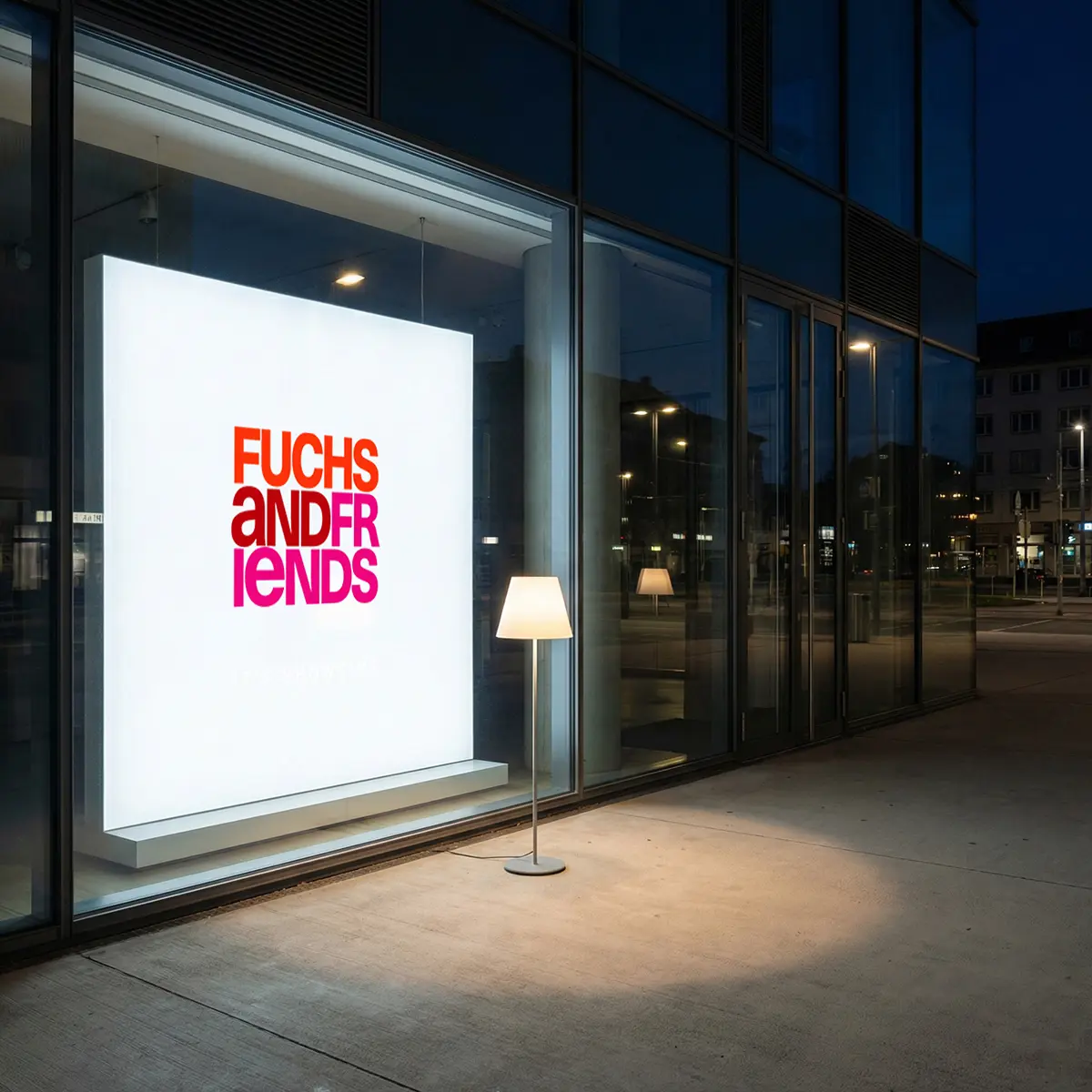 Leuchtreklame mit 3D-Buchstaben